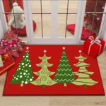 Christmas Door Mats 4 Christmas tree ornaments lights