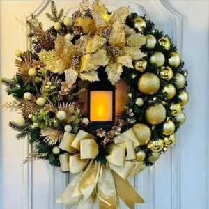 Light-Up Christmas Door Wreath 