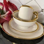 white gold dinner set