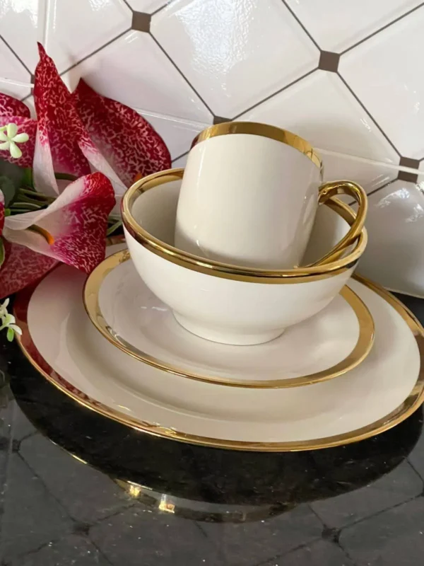 white gold dinner set