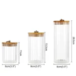 3 Piece Glass Storage Jars Set with Airtight Bamboo Lids 6 Airtight Bamboo Lid Jars