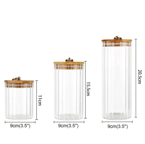 Airtight Bamboo Lid Jars