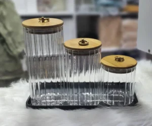 Glass Storage Jars Bamboo Lids