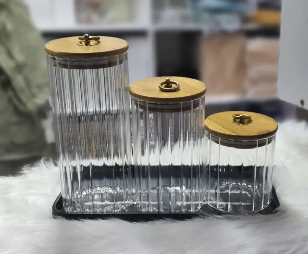 Glass Storage Jars Bamboo Lids