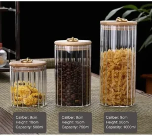 Bamboo Glass Cookie Jars