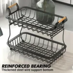 2Tier Detachable Metallic Fruit & Vegetable Basket 8 2 Layer Vegetable Storage Rack