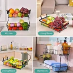 2Tier Detachable Metallic Fruit & Vegetable Basket 6 Nordic Fruit Vegetable Basket