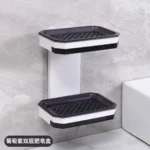 double soap holder black