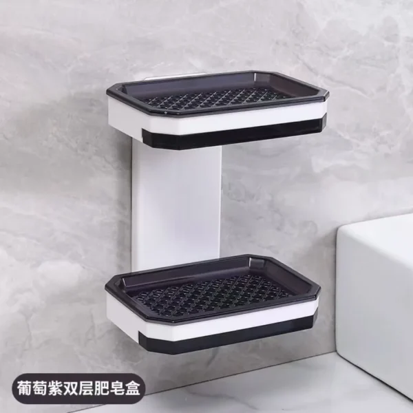 double soap holder black