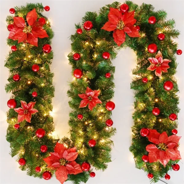Christmas Garland with Flowers