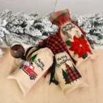 Christmas gift wine bottle bag