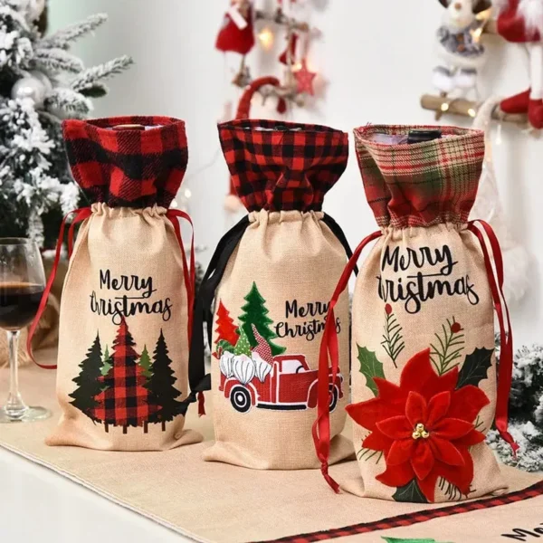 holiday wine bottle decoration cover