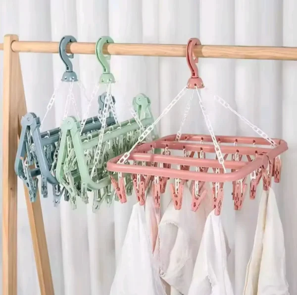 Multi-Clip Foldable Drying Hanger