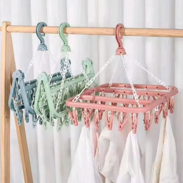 Multi-Clip Foldable Drying Hanger