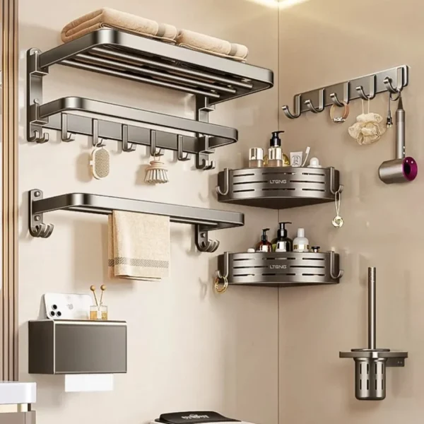 Black Towel Rack Set