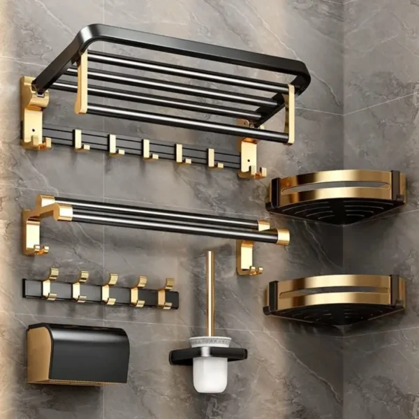 Aluminum Bathroom Storage Rack Set
