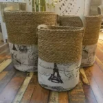 3 Stackable Handmade Baskets