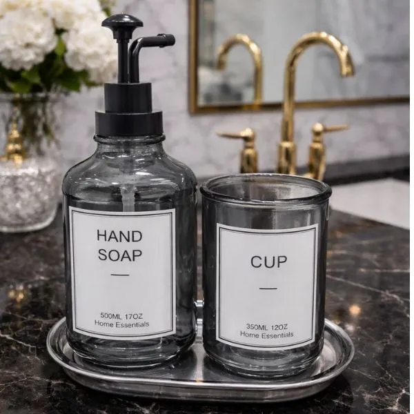 hand soap dispenser glass