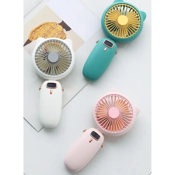 Mini Folding Electric Fan with Strap