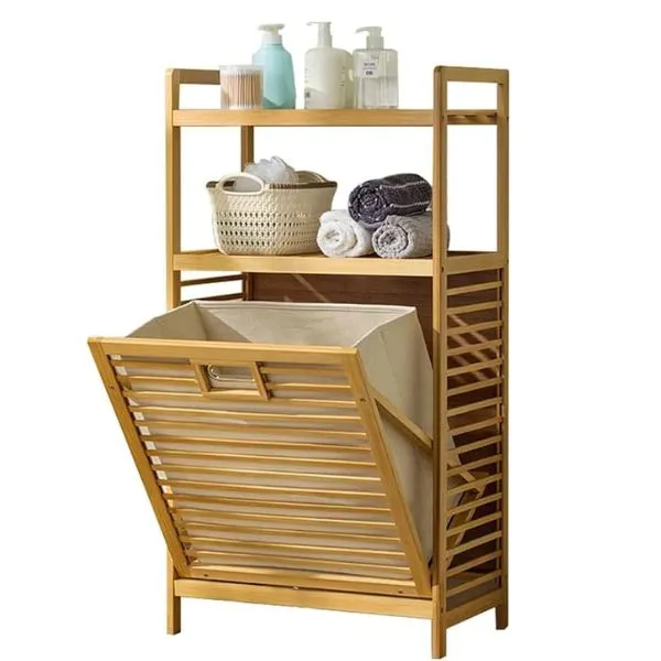 Bamboo Laundry Basket Organizer