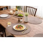 Quality Elegant Round Woven Placemats (6 Pcs Set) 5 Durable table placemats