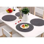 Quality Elegant Round Woven Placemats (6 Pcs Set) 3 Elegant placemats