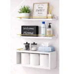 Solid Pine Wood Bathroom Floating Shelves 6 3 tier bathroom shelf