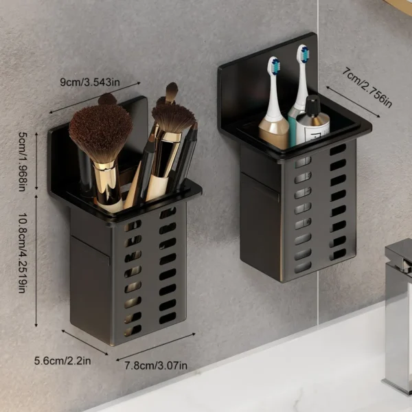 Black toothbrush holder