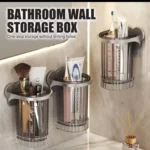 Wall mount toothbrush holder