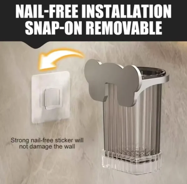 Self adhesive toothbrush holder