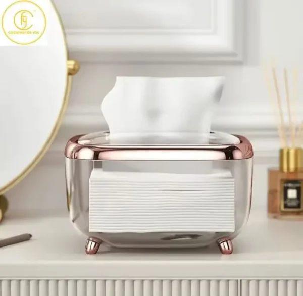 Rose gold tissue holder