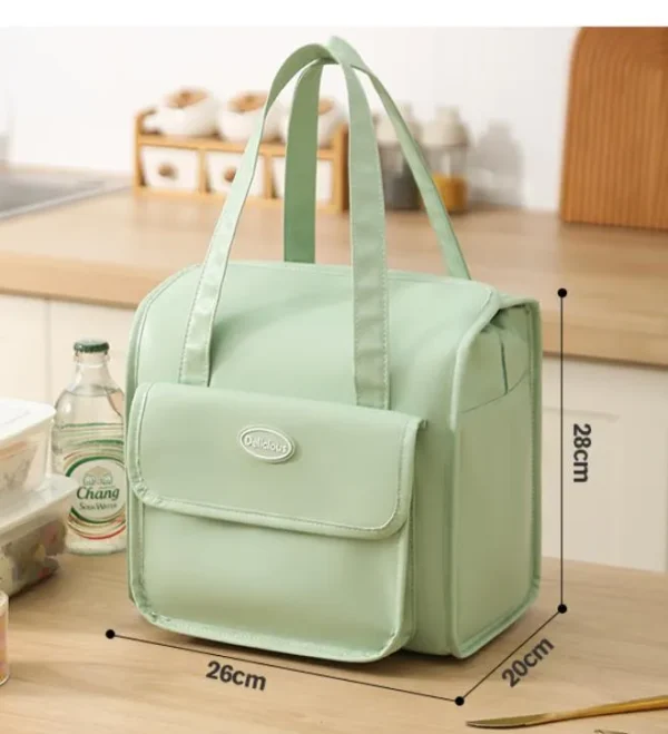 Cream and grey lunch bag