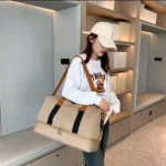 2-in-1 Compartment Canvas Duffle Bag 4 Multi-pocket duffle bag