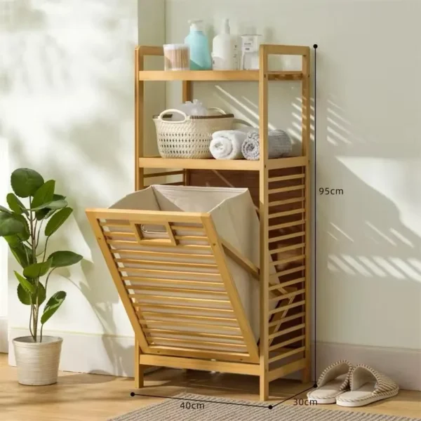 laundry basket with shelves