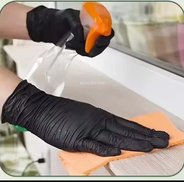 Black disposable gloves