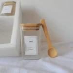 Glass jars with bamboo lid