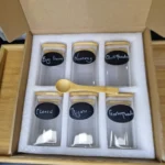 Square glass storage jars