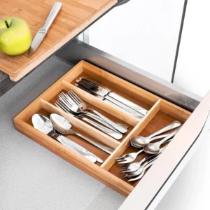 Bamboo Cutlery Tray with 4 Slots