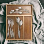 Bamboo Cutlery Tray with 4 Slots 9 Bamboo cutlery tray
