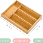 Bamboo Cutlery Tray with 4 Slots 4 Kitchen trolley organizer