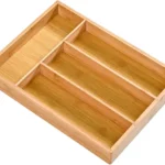 Bamboo Cutlery Tray with 4 Slots 3 Eco friendly cutlery tray