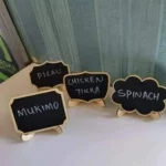 Black Bamboo Food Label Board Set 5 Bamboo food label board set