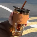 Slub Glass Smoothie Cup 450ml