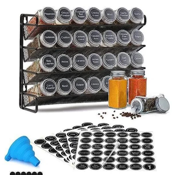 4 Layer Spice Rack with 28 Bottles