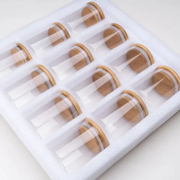 Bamboo lid spice jars