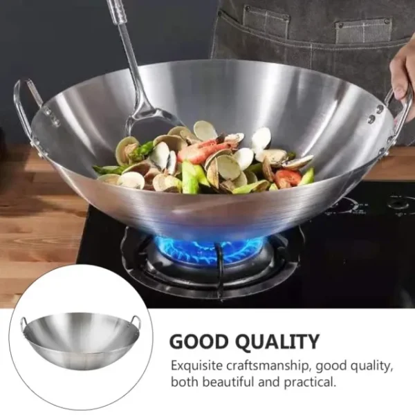 Aluminum wok frying pan