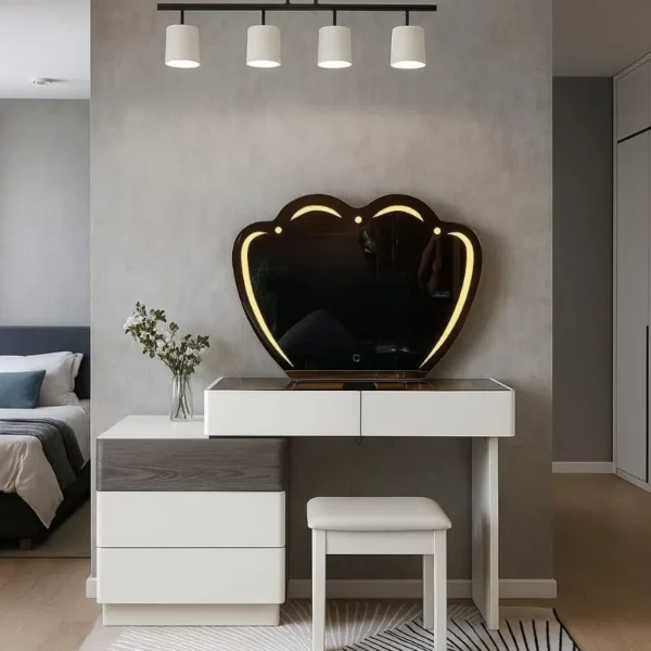 Sleek Retractable Dressing Table