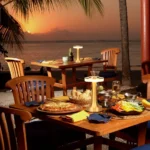 Dumbbell USB Rechargeable Table Lamp 3 3 color LED table lamp