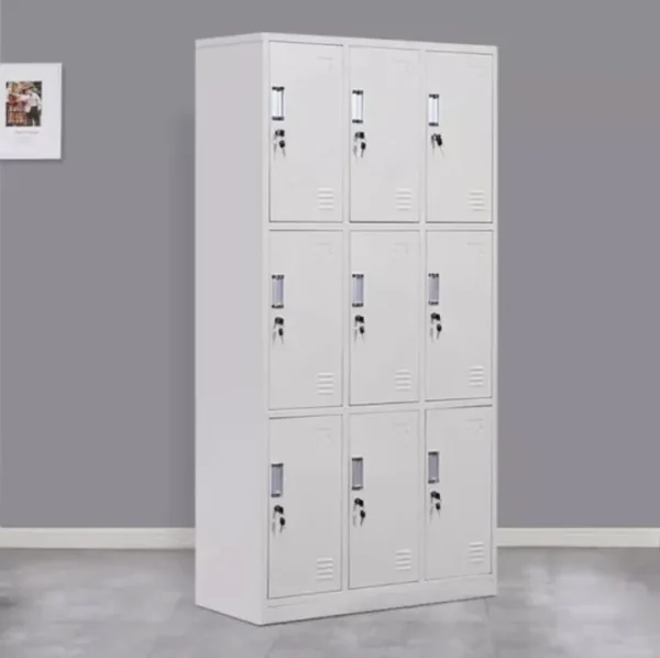 9 Locker Metallic Office Cabinet
