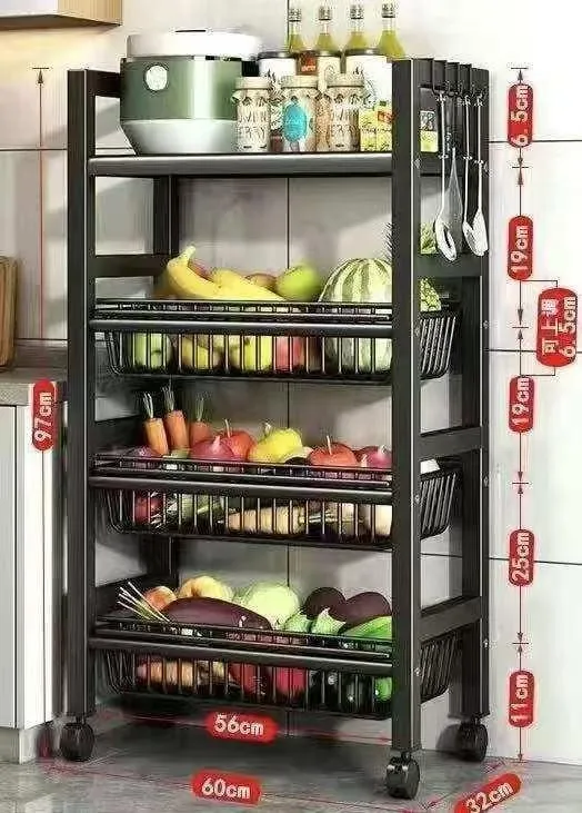 Movable wheel vegetable rack